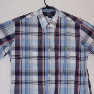 U.S. POLO ASSN. Mens Sz L Short Sleeve White Blue